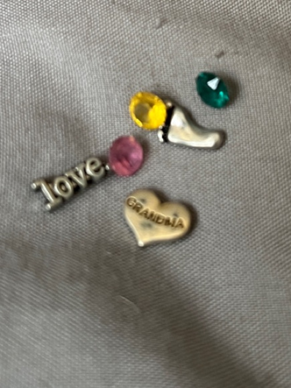 Origami Owl Mixed Metal Charms with Yellow, Pink & Teal Accents